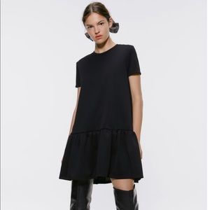 Zara NWT black ruffled dress size M